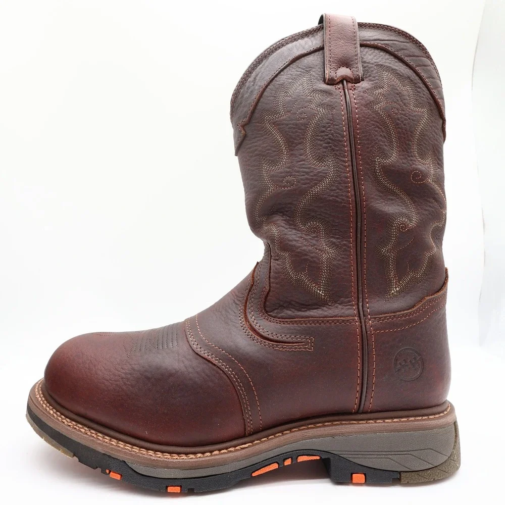 Double-H Modern Roper Work Boots Mens 12 D Brown Leather Composite Toe NIB